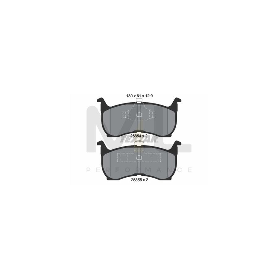 TEXTAR 2585401 Brake pad set not prepared for wear indicator
