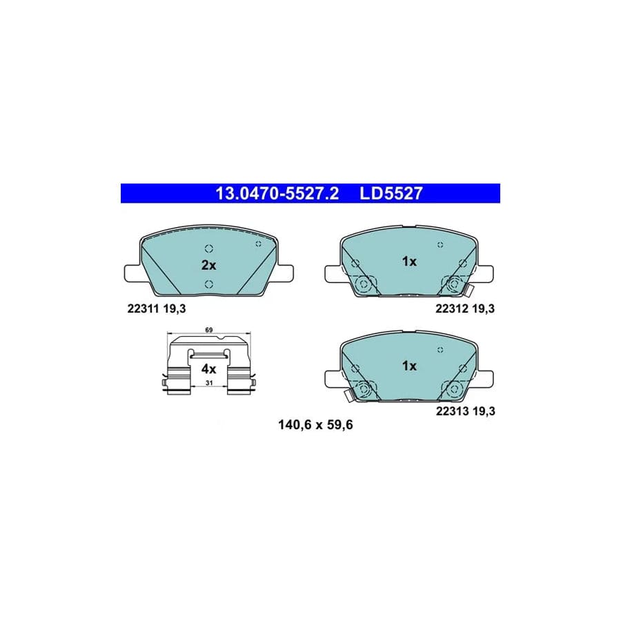 ATE 13.0470-5527.2 Brake Pad Set
