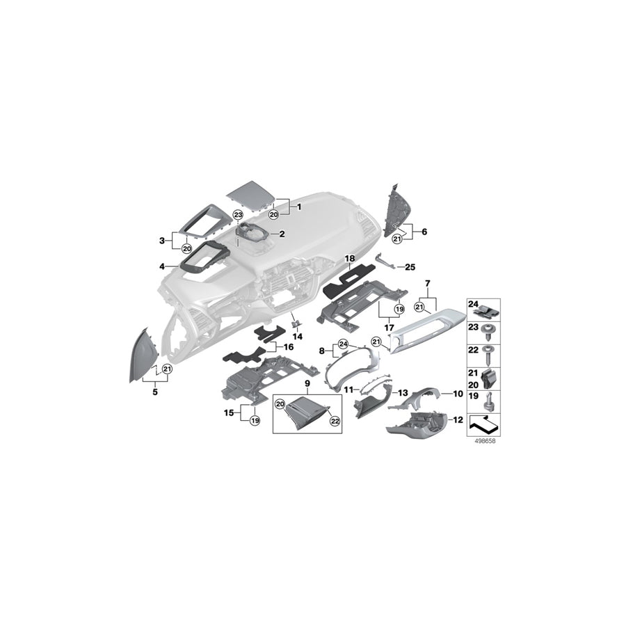 Genuine BMW 51459363416 G02 G01 Joint Cover, Steering Column, Lower (Inc. X3 M, X4 M40iX & X3 30iX)