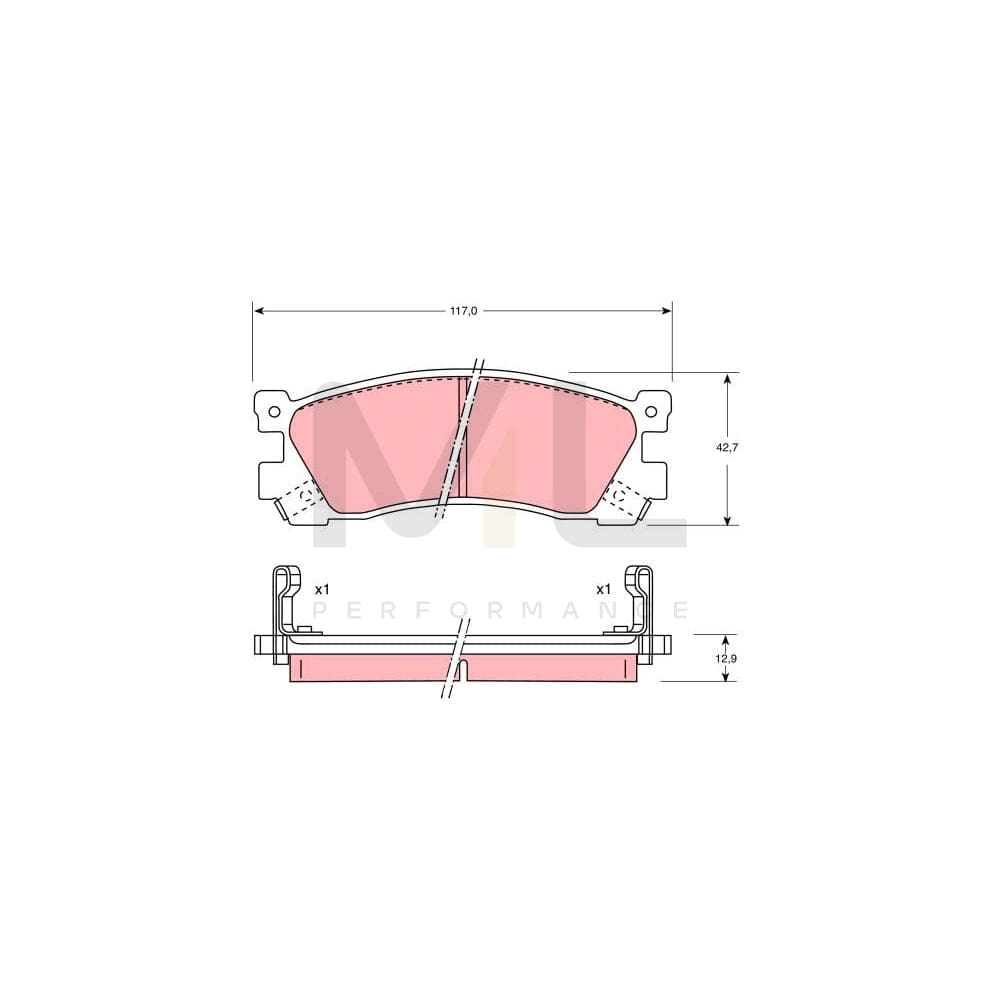 TRW Gdb746 Brake Pad Set With Acoustic Wear Warning
