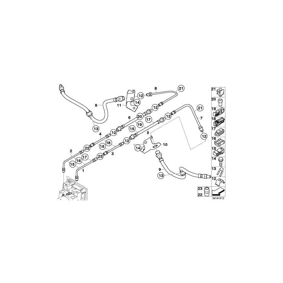 Genuine BMW 34306859259 E70 F15 Bracket, Brake Hose, Rear Left (Inc. X5 35i)