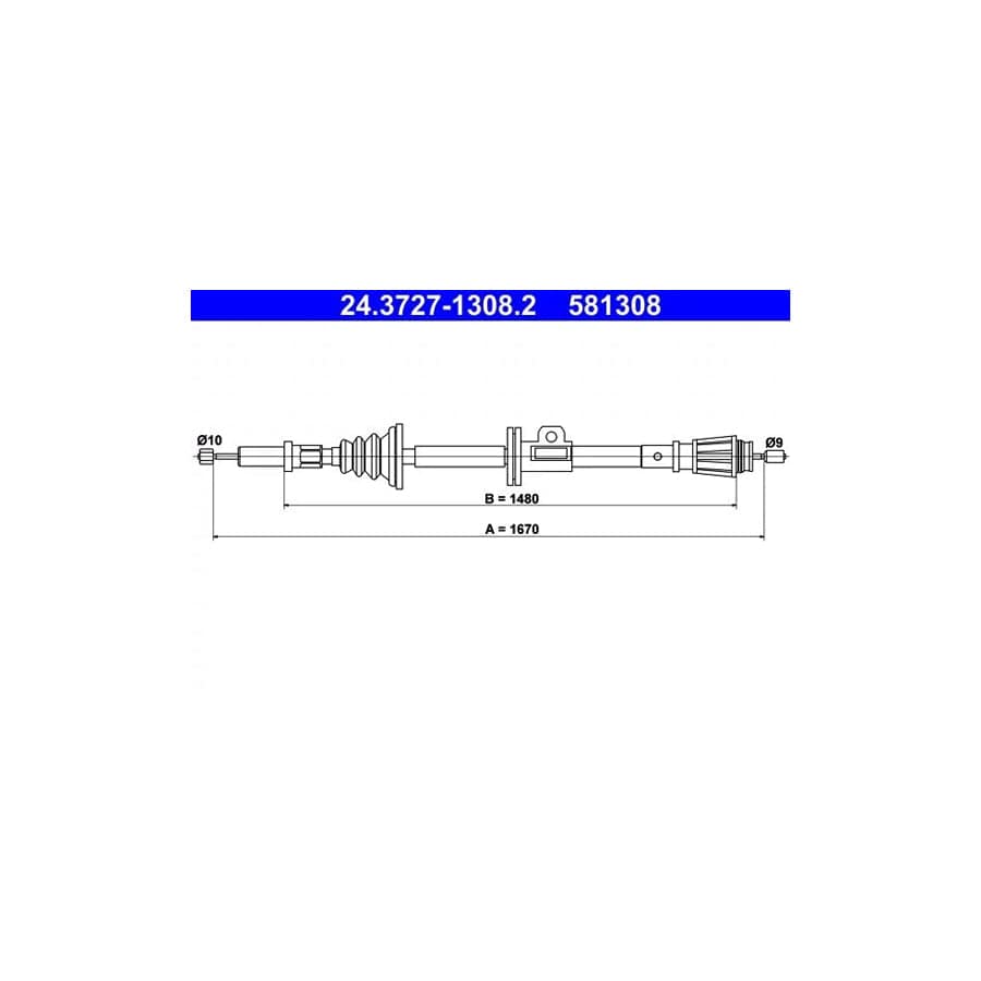 ATE 24.3727-1308.2 Hand Brake Cable