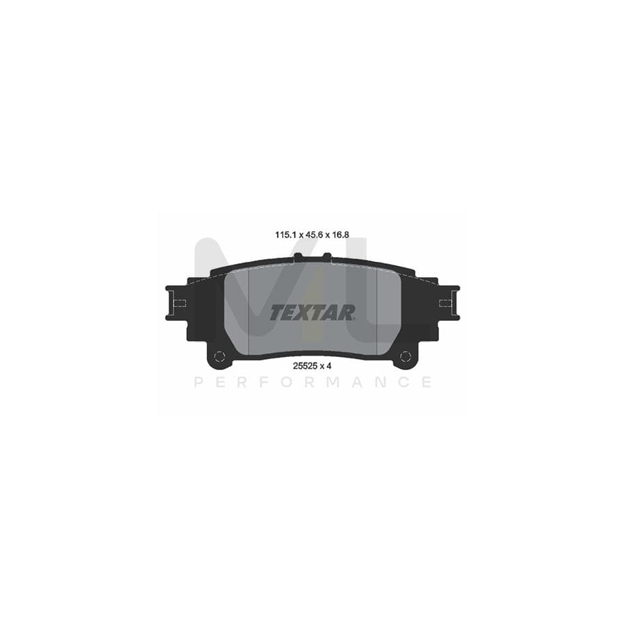 TEXTAR 2552501 Brake pad set not prepared for wear indicator