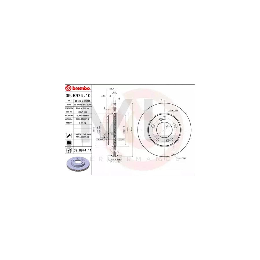 brembo-coated-disc-line-09-b974-11-brake-disc-internally-vented-coated-high-carbon-with-bolts-screws