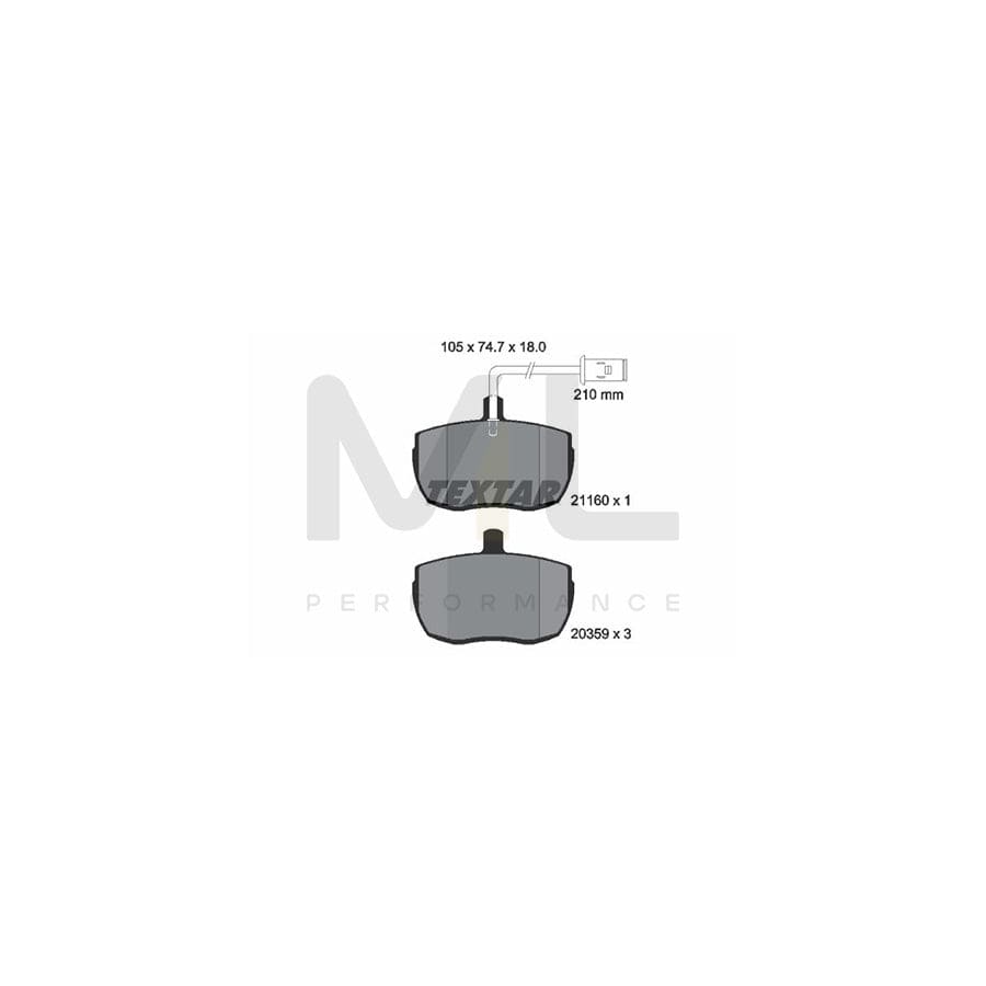 TEXTAR 2116002 Brake pad set with integrated wear warning contact
