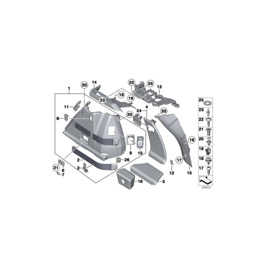 Genuine BMW 51477229826 F07 Cover, Power Distribution Box VENETOBEIGE (Inc. 530d 155kW, 550iX & 530d)