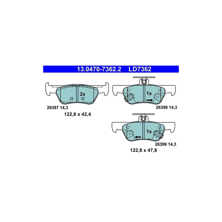 ATE 13.0470-7362.2 Brake Pad Set for Honda Jazz (Gr_)