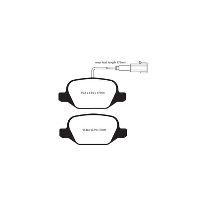 EBC PD11KR186 Alfa Romeo MiTo Greenstuff Rear Brake Pad & GD Disc Kit - TRW Caliper 2 | ML Performance UK Car Parts