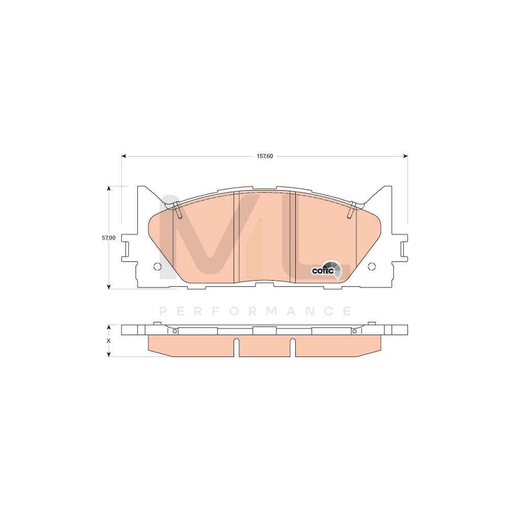 TRW Cotec Gdb3429 Brake Pad Set Not Prepared For Wear Indicator, With Accessories