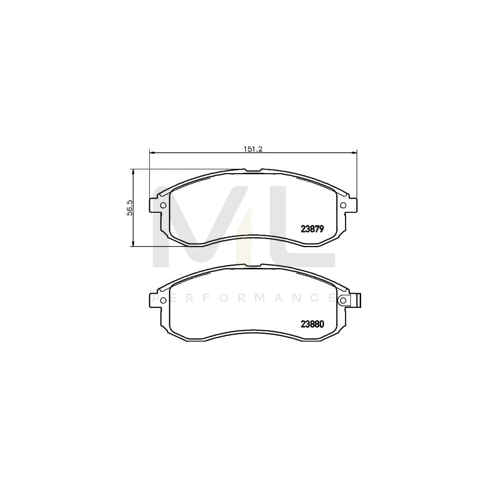 Hella 8DB 355 010-281 Brake Pad Set For Mitsubishi L200 Iii Pickup (K6) With Acoustic Wear Warning | ML Performance Car Parts