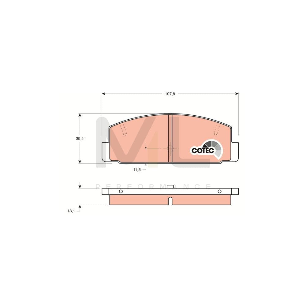 TRW Cotec Gdb3088 Brake Pad Set Not Prepared For Wear Indicator