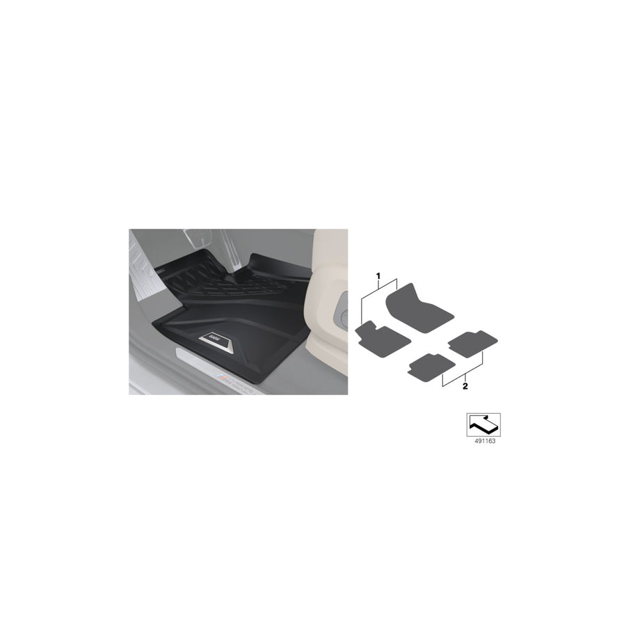 Genuine BMW 51472458562 G07 Floor Liner Rear 2.SR/6/7-SITZIG (Inc. X7 50iX, X7 M50dX & X7 30dX)
