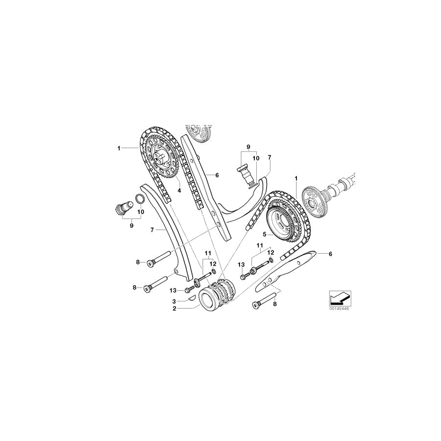 Genuine BMW 11317791723 E65 Chain Tensioner (Inc. 745d)