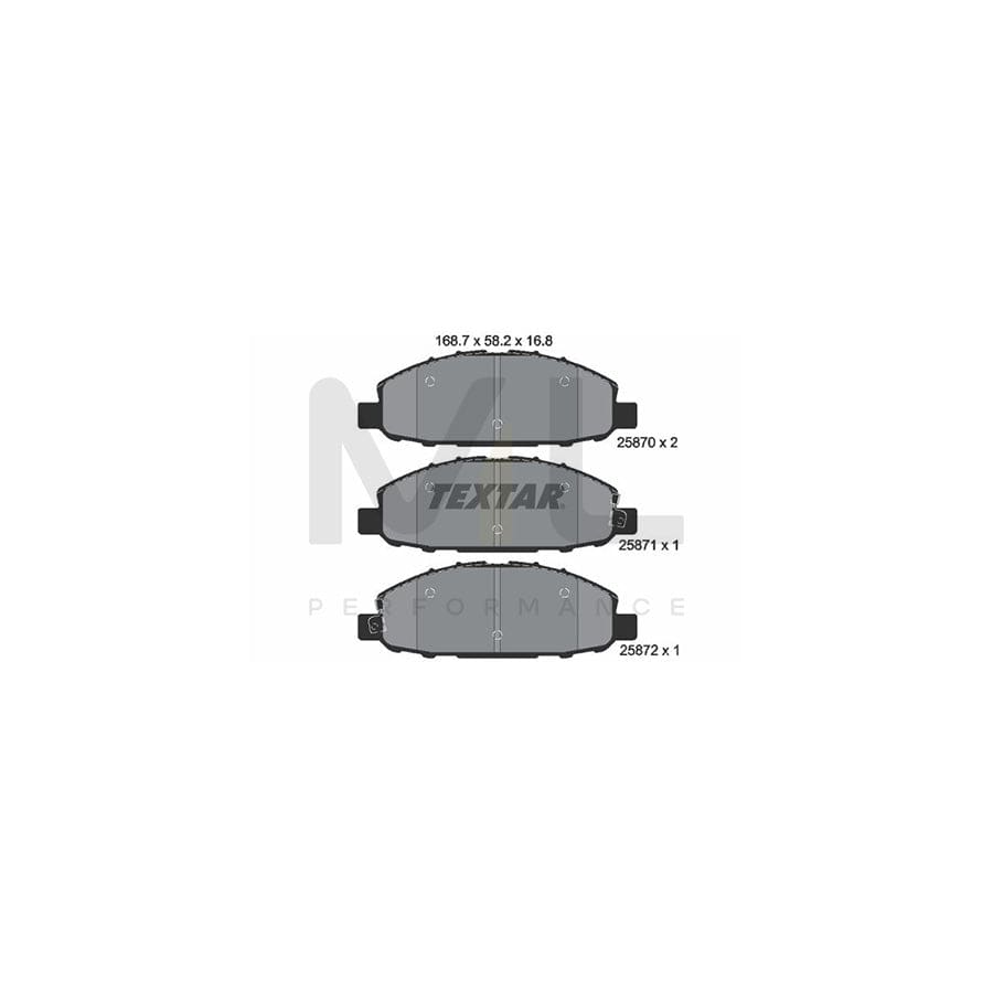TEXTAR 2587001 Brake pad set with acoustic wear warning