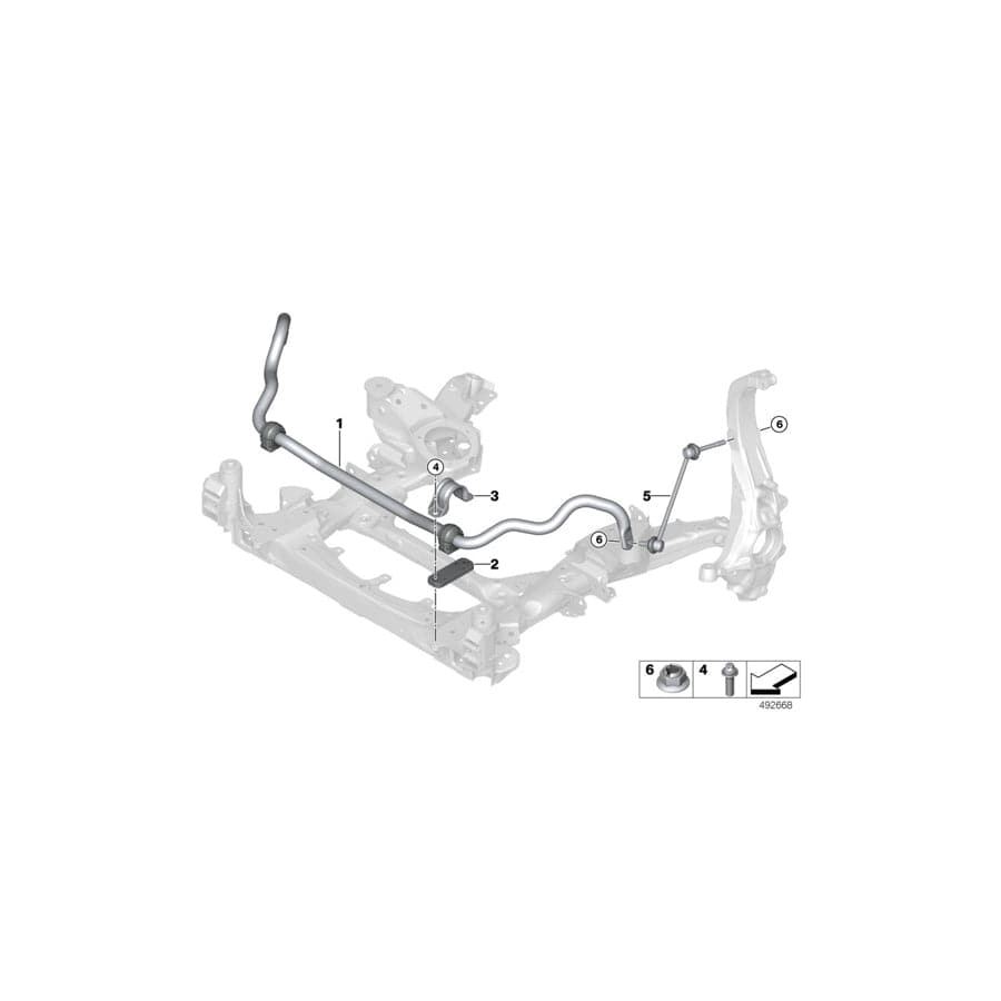 Genuine BMW 31356881807 G06 G05 G07 Swing Support, Front, Left (Inc. X6 M50iX, X7 M50iX & X5 30dX)