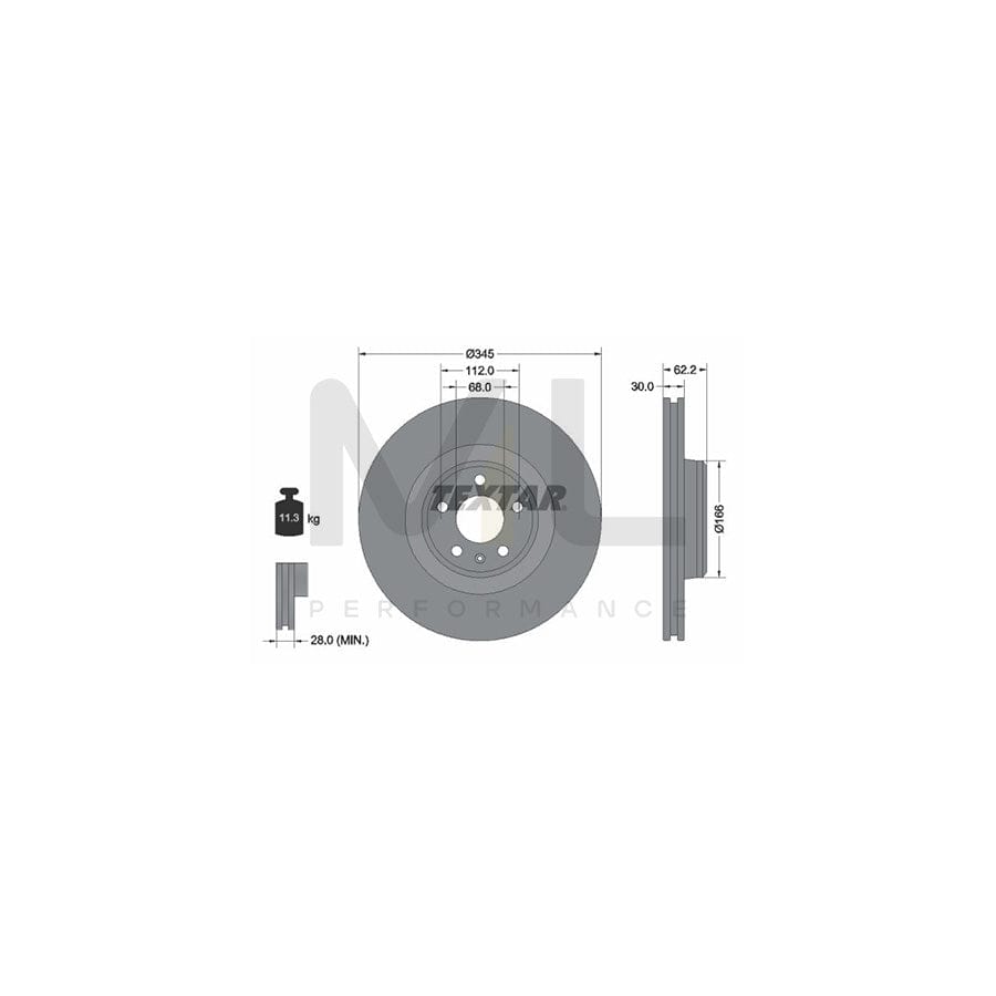 TEXTAR PRO+ 92294305 Brake Disc for AUDI A6 C7 Allroad (4GH, 4GJ) Internally Vented, Coated, High-carbon, without wheel hub  - 1 piece