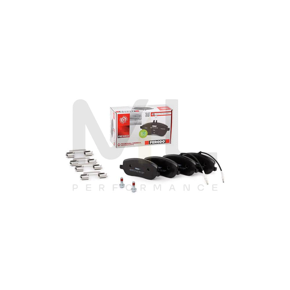 Ferodo Premier Eco Friction FDB1556 Brake Pad Set Incl. Wear Warning Contact, With Brake Caliper Screws, With Piston Clip, With Accessories