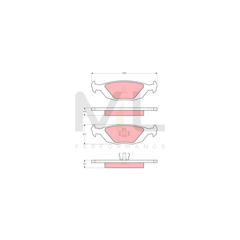TRW Gdb392 Brake Pad Set Not Prepared For Wear Indicator