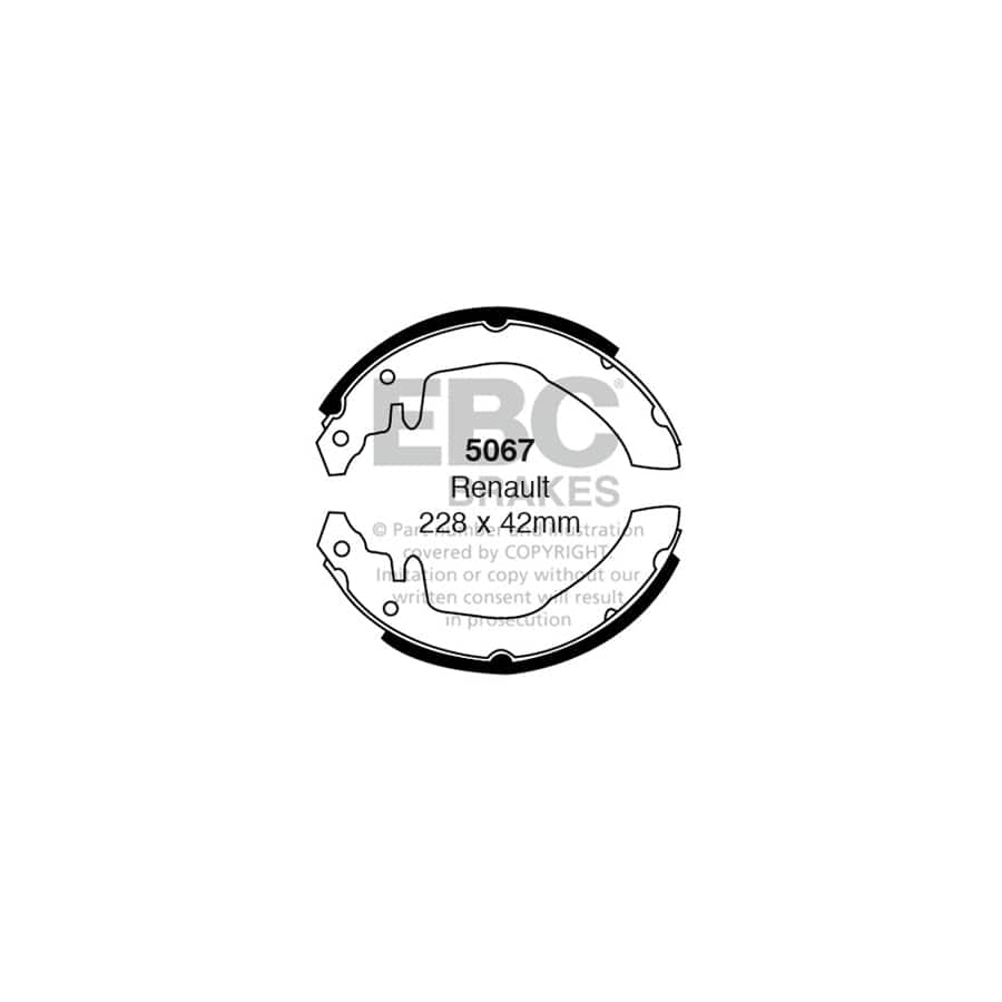 EBC 5067 Renault Front/Rear Brake Shoes (Inc. 16 & 4 Van) 1 | ML Performance UK Car Parts