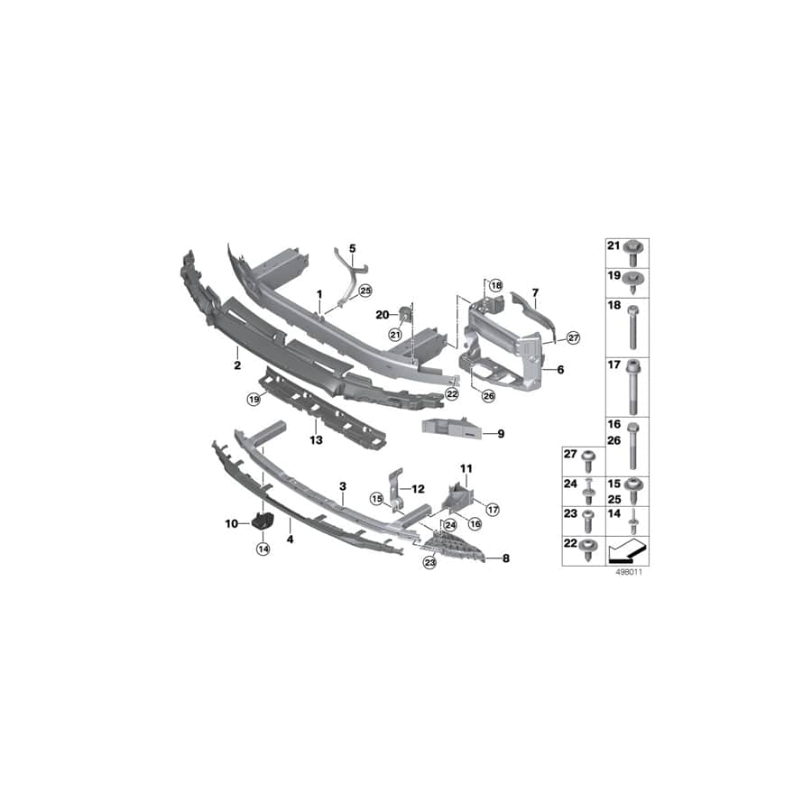 Genuine BMW 51117418222 G12 G11 G32 Mount, Bumper, Front, Lower ACC (Inc. 750LdX, 730dX & 730i)