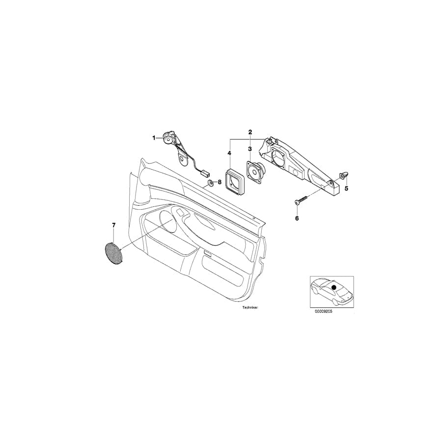 Genuine BMW 65138360775 E39 Left Front Door Loudspeaker Box STEREO SYSTEM (Inc. 525td, 525d & 525i)