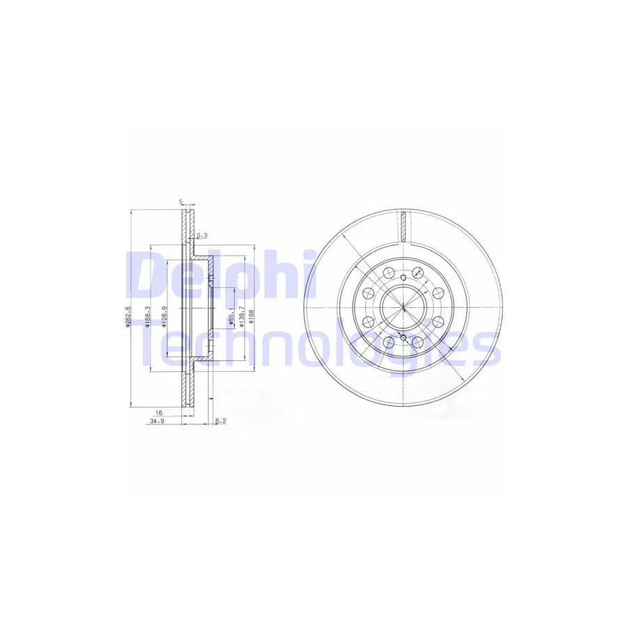 Delphi Bg3825 Brake Disc For Toyota Mr2 Iii Convertible (W30)