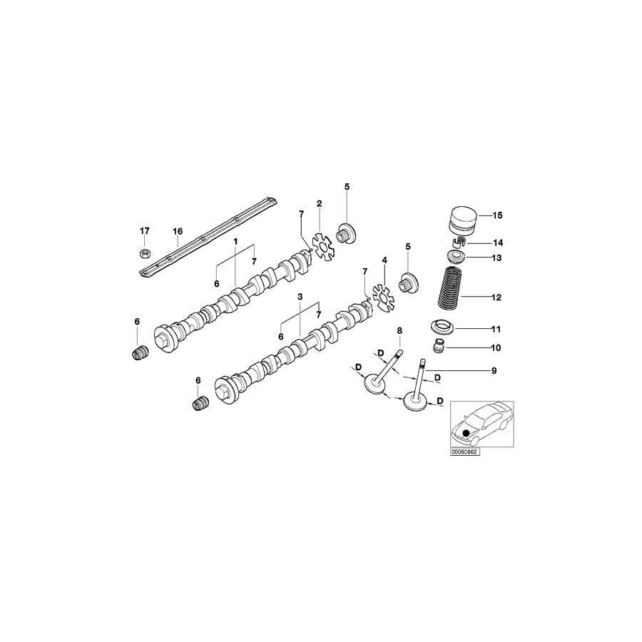 Genuine BMW 11317831567 E39 E52 Camshaft Exhaust Zyl.1-4 (Inc. M5 & Z8)