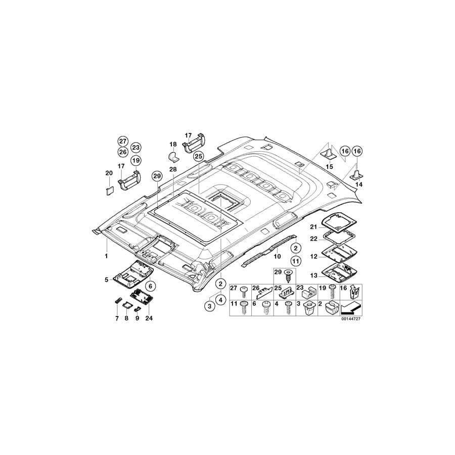 Genuine BMW 54138246019 E53 Frame Sliding-Lifting Roof (Inc. X5)