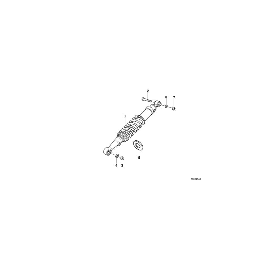 Genuine BMW 33532312459 Spring Strut, Rear (Inc. R 100 R)