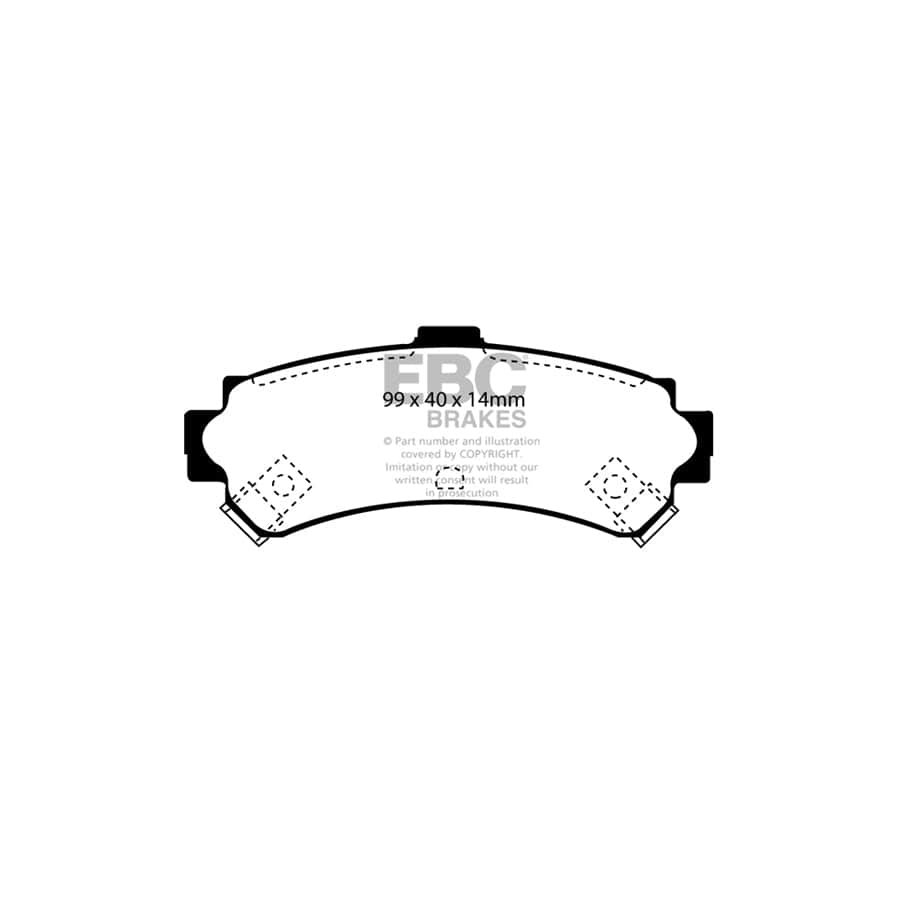 EBC PD01KR570 Nissan Almera Greenstuff Rear Brake Pad & Plain Disc Kit - Sumitomo Caliper 2 | ML Performance UK Car Parts