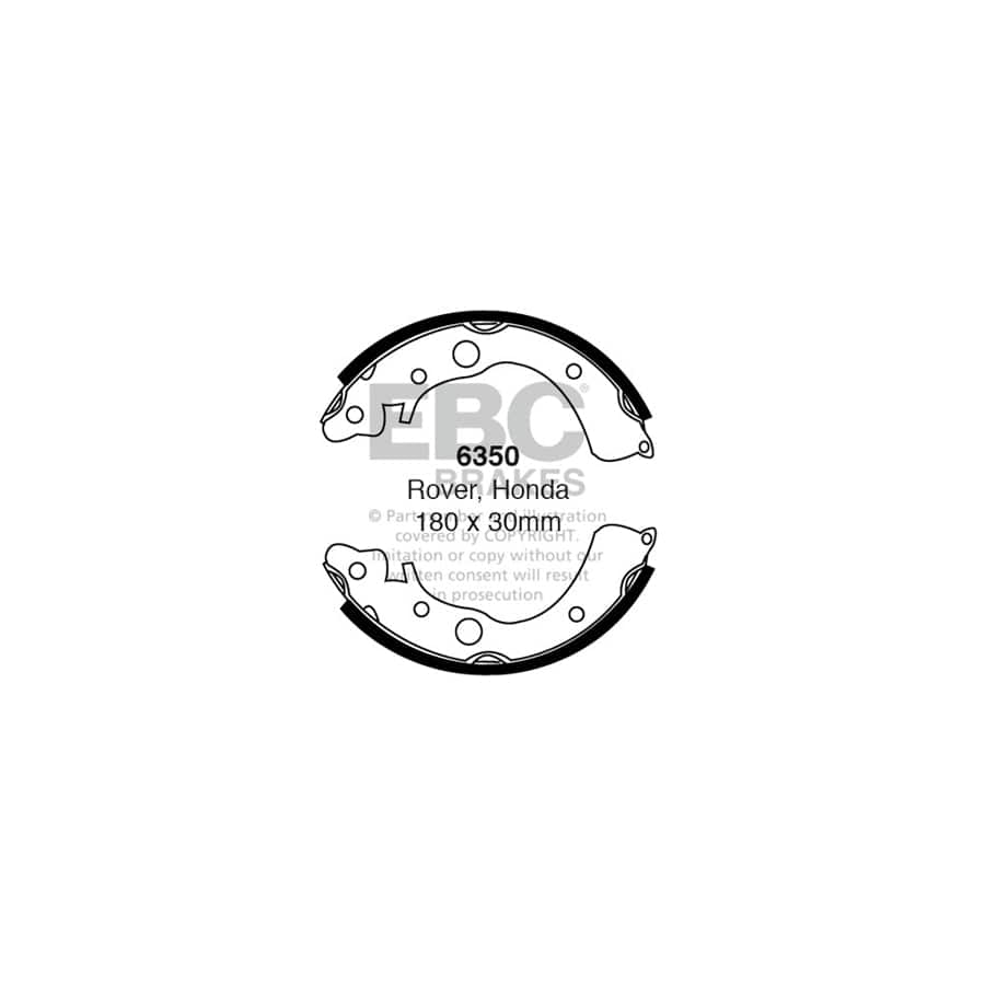 EBC 6350 Honda Rover Rear Brake Shoes 1 | ML Performance UK Car Parts