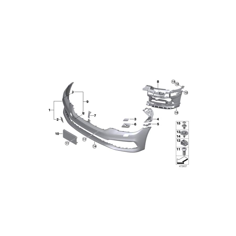 Genuine BMW 51117415586 G32 Guide, Bumper, Right (Inc. 640dX, 630dX & 630iX)