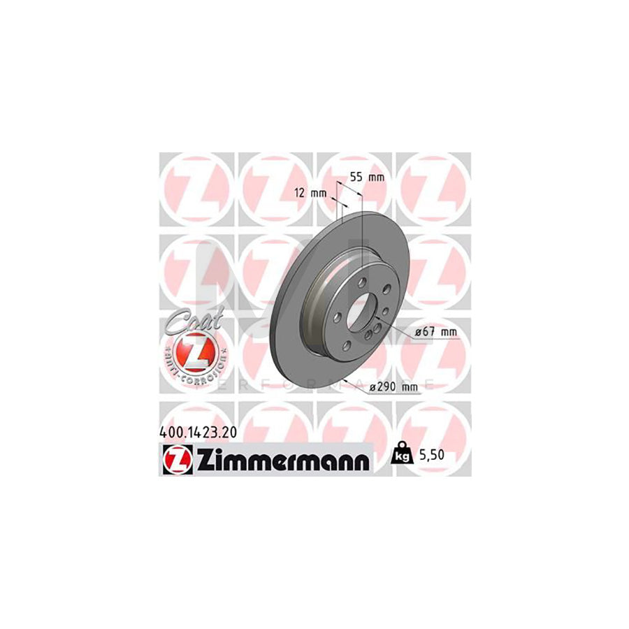 ZIMMERMANN COAT Z 400.1423.20 Brake Disc suitable for MERCEDES-BENZ S-Class Saloon (W140) Solid, Coated  - 1 piece