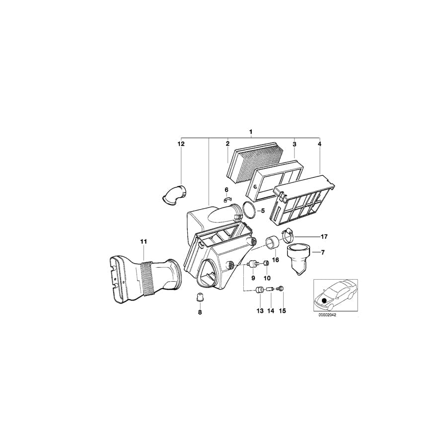 Genuine BMW 13711740140 E36 Intake Muffler (Inc. 323ti, 328i & M3)