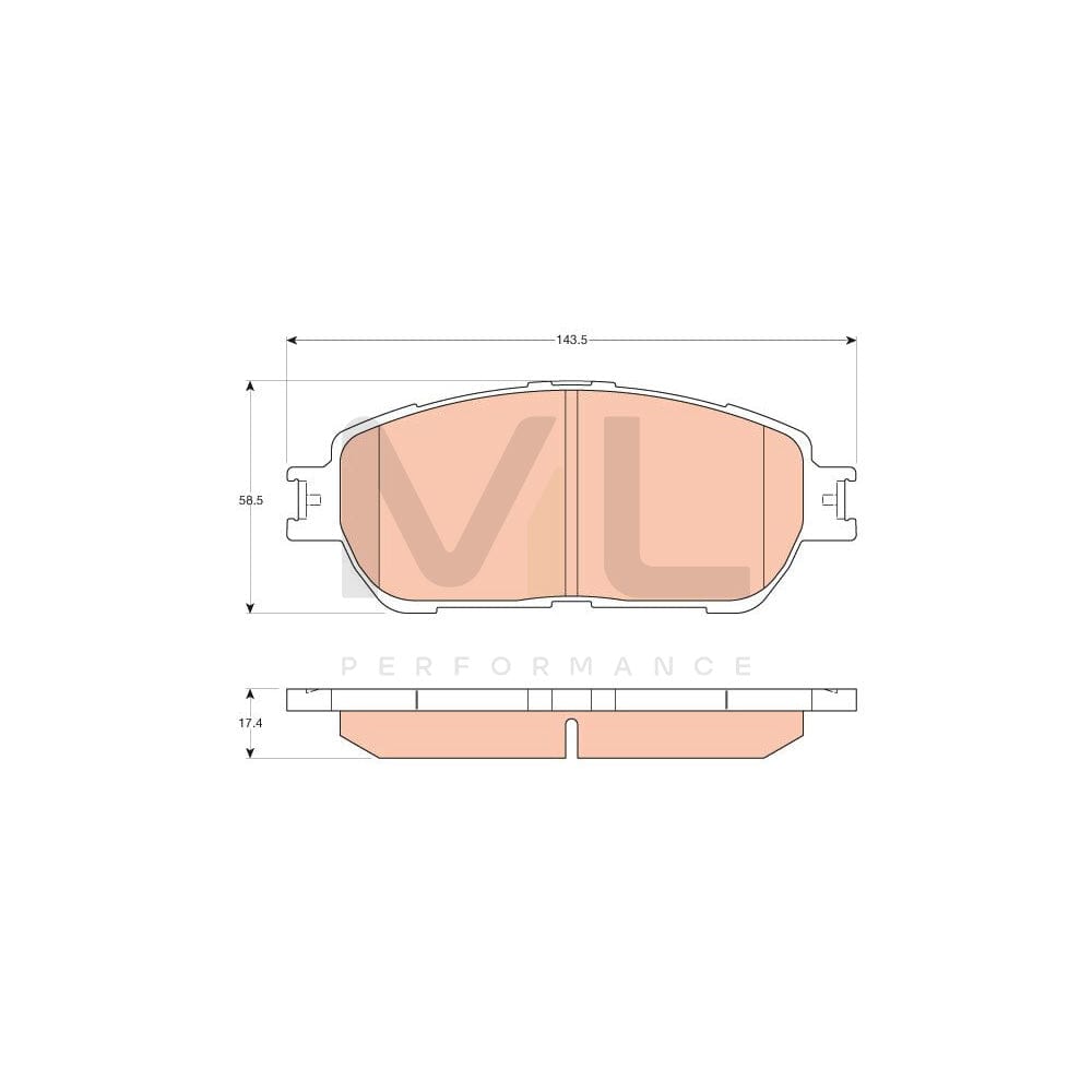 TRW Gdb3612 Brake Pad Set Not Prepared For Wear Indicator
