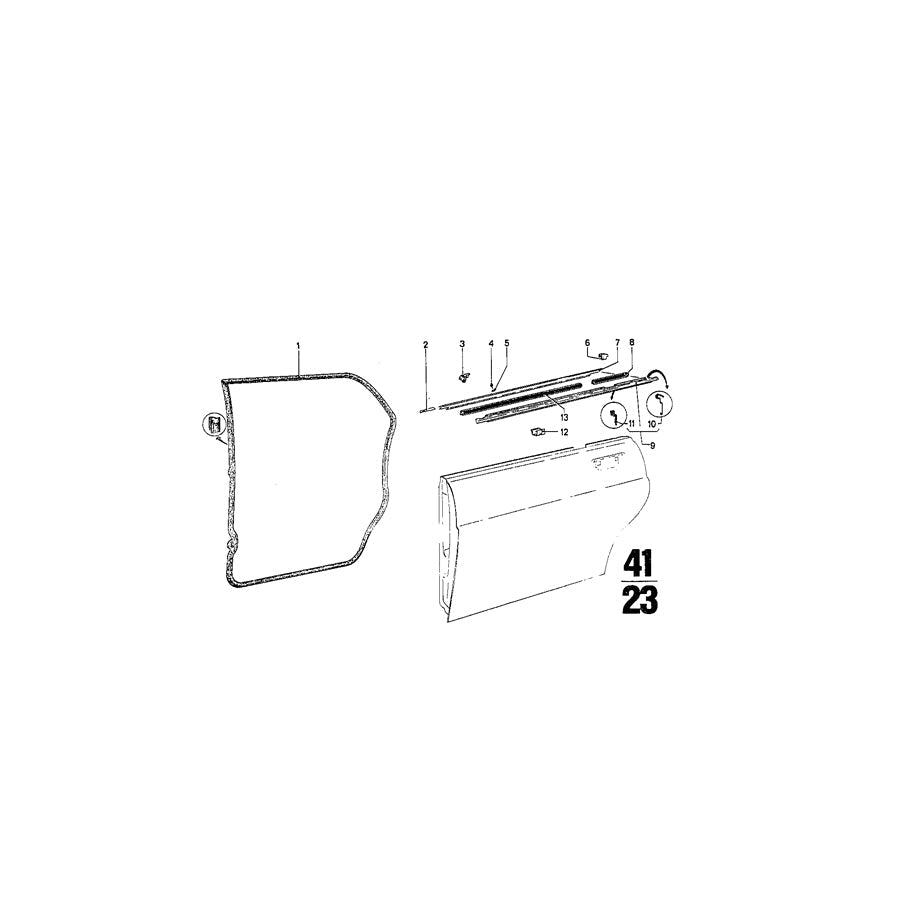 Genuine BMW 51221800077 Left Rear Door Seal (Inc. 3.0Si, 3.0SBav & 2800Bav)