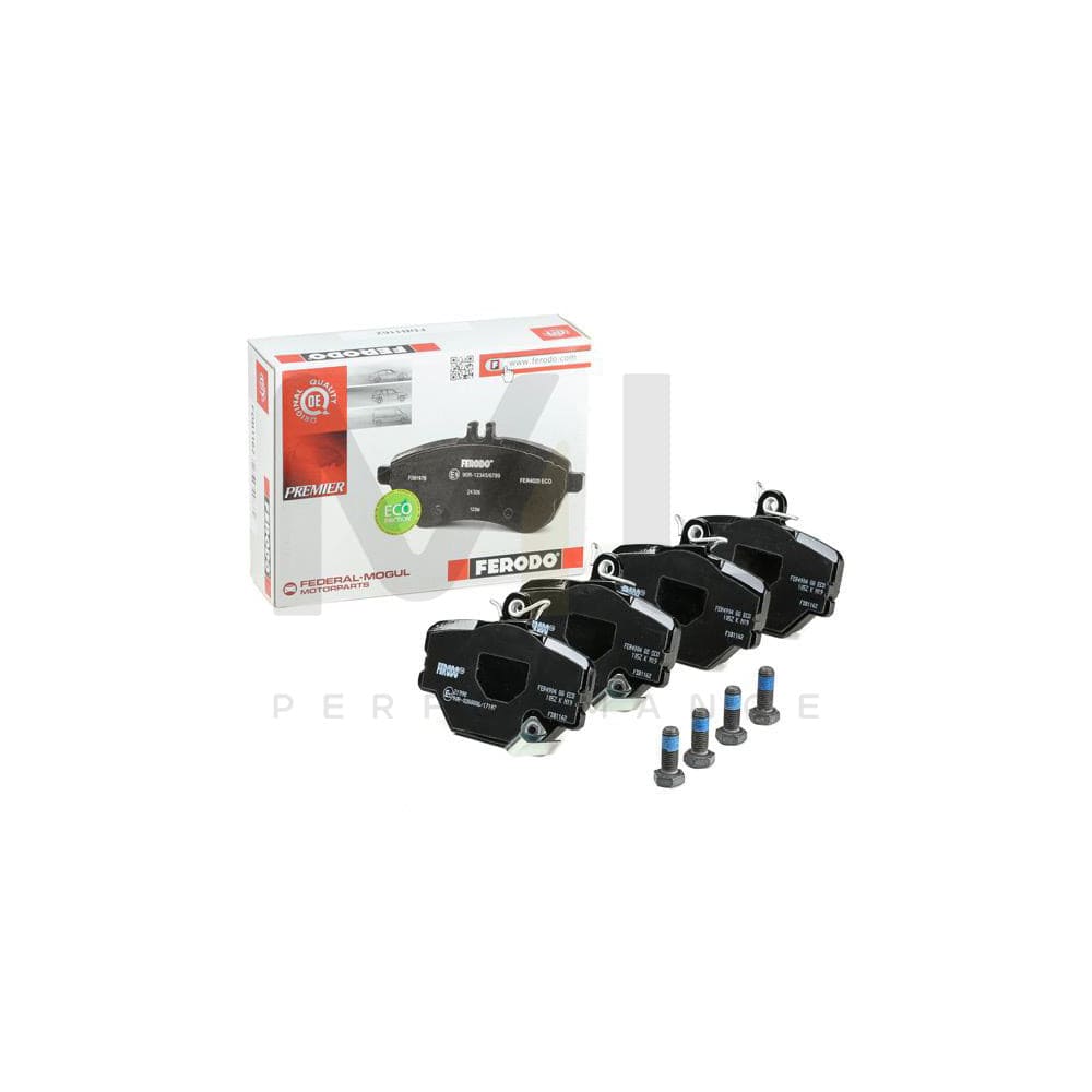 Ferodo Premier Eco Friction FDB1162 Brake Pad Set With Acoustic Wear Warning, With Brake Caliper Screws, With Accessories