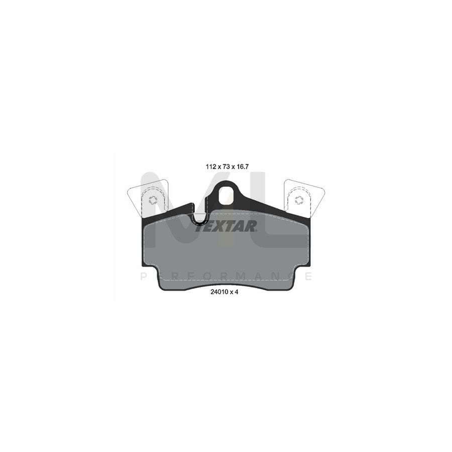 TEXTAR 2401001 Brake pad set prepared for wear indicator, with counterweights