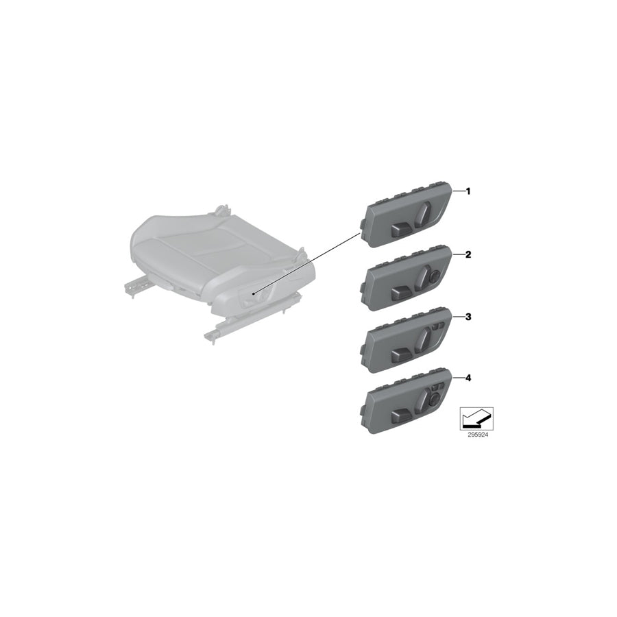 Genuine BMW 61319276618 F26 F48 F20 Switch, Power Seat, Front Passenger (Inc. X3 28iX, X3 30dX & 320dX)