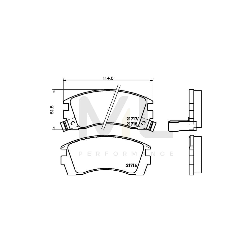 Hella 8DB 355 016-551 Brake Pad Set For Nissan Sunny With Acoustic Wear Warning | ML Performance Car Parts