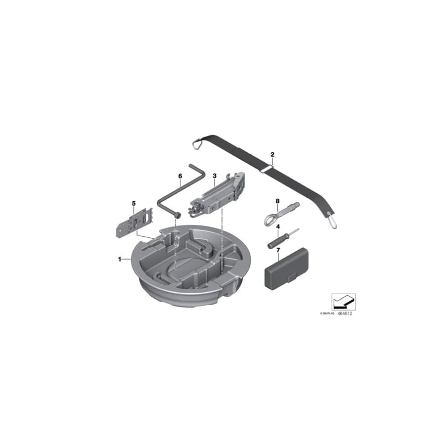 Genuine BMW 71106885040 G20 Tensioning Strap Compact Spare Wheel (Inc. 330iX, 318d & M340iX)