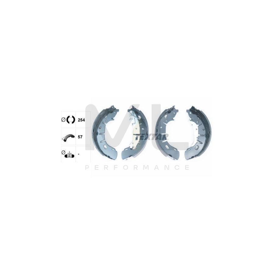 TEXTAR 91079300 Brake Shoe Set with handbrake lever