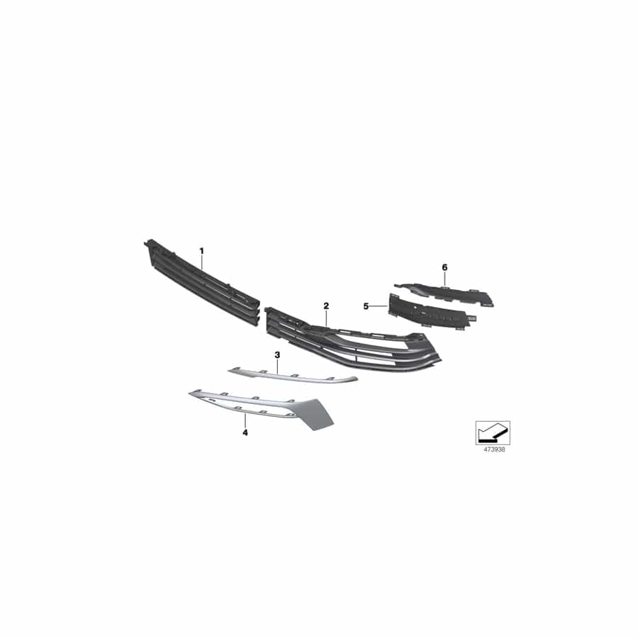 Genuine BMW 51117415559 G32 Grill, Air Intake, Center BASIS (Inc. 630dX, 640i & 630iX)
