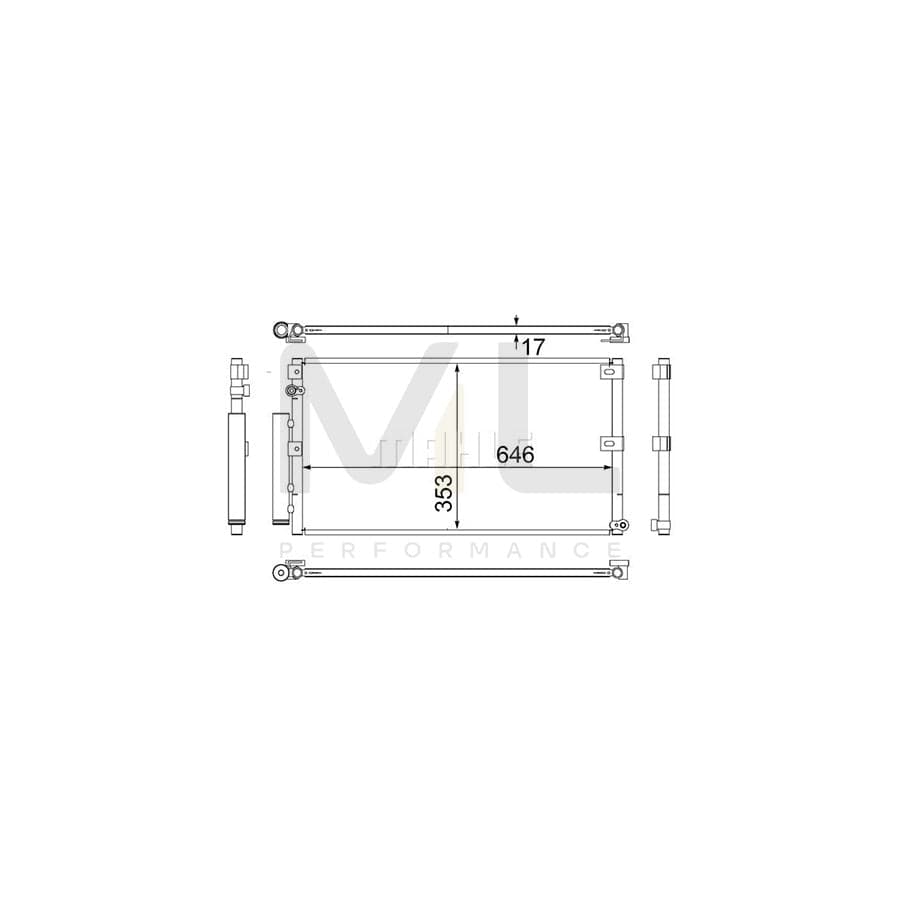 MAHLE ORIGINAL AC 530 000S Air conditioning condenser for TOYOTA LAND CRUISER with dryer | ML Performance Car Parts