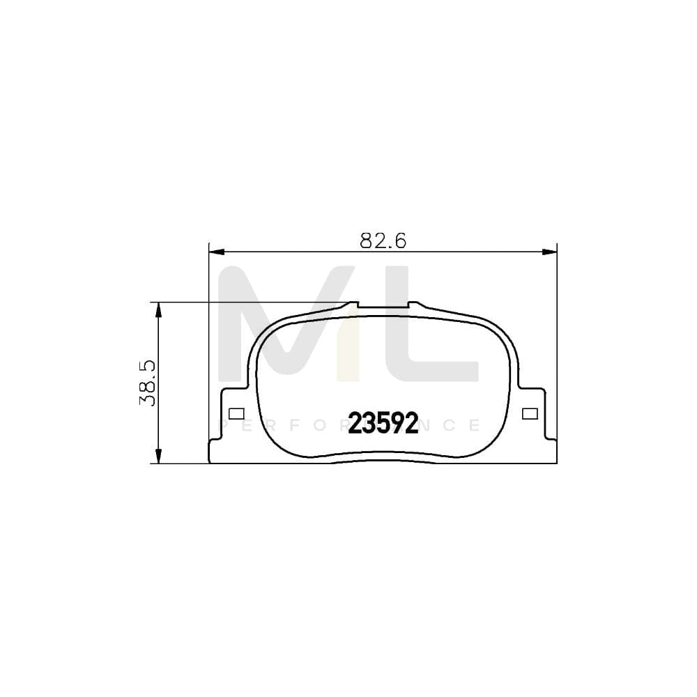 Hella 8DB 355 010-001 Brake Pad Set Not Prepared For Wear Indicator | ML Performance Car Parts