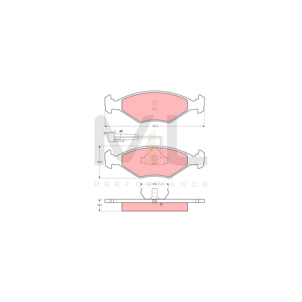TRW Gdb1347 Brake Pad Set Incl. Wear Warning Contact