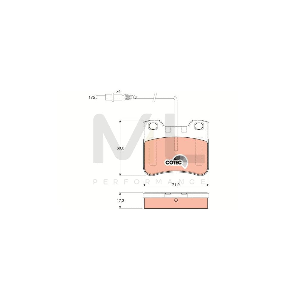 TRW Cotec Gdb1031 Brake Pad Set Incl. Wear Warning Contact