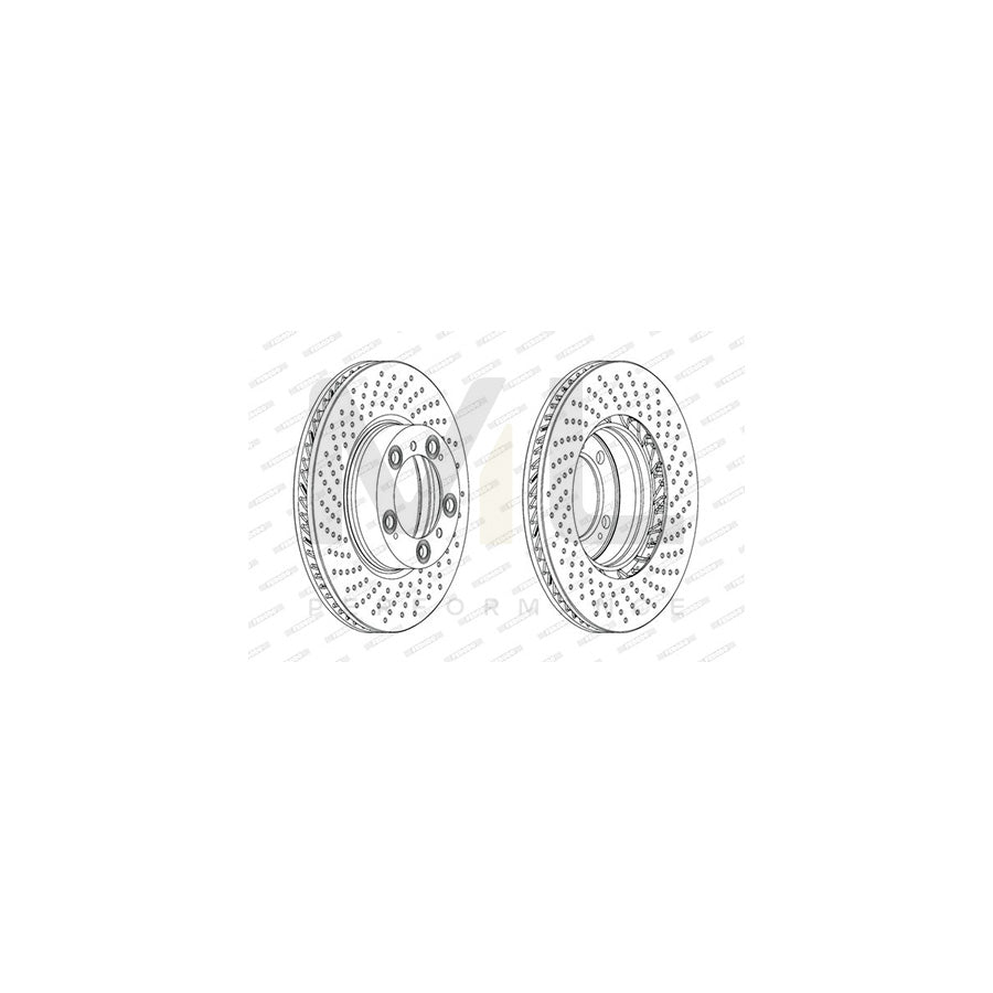 Ferodo DDF2020LC-1 Brake Disc Premier, Vented, Coated, With Bolts/Screws