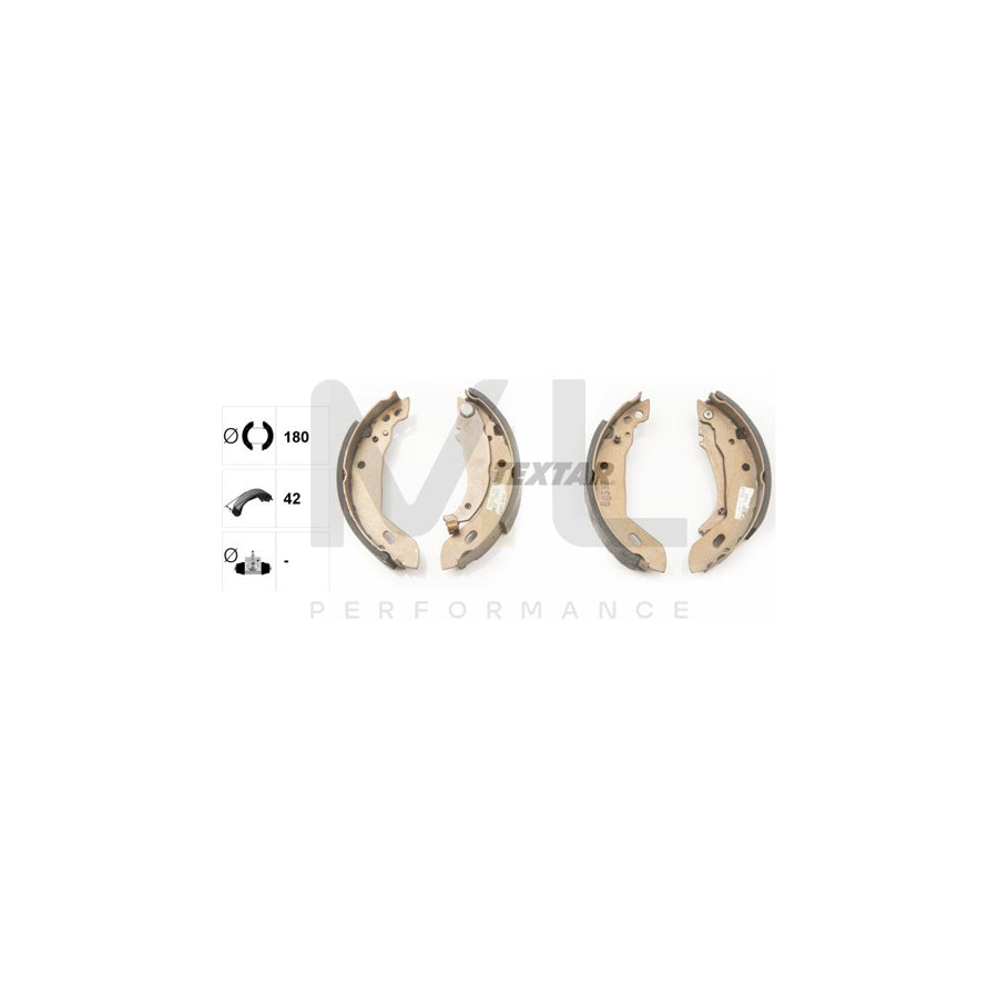 TEXTAR 91031800 Brake Shoe Set with handbrake lever
