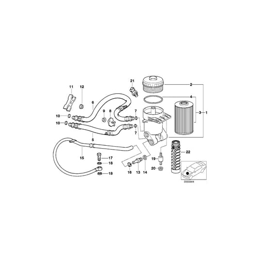 Genuine BMW 11421712159 E38 Pressure Hose Assy Outlet (Inc. L7, 750iLP & 750iL)